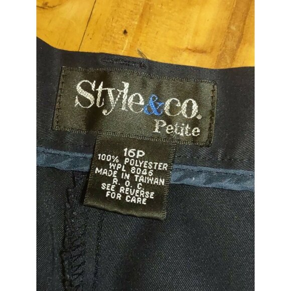 Style & Company Petite Womens Pants Dark Navy Blue Size 16P Regular Fit - Picture 5 of 10